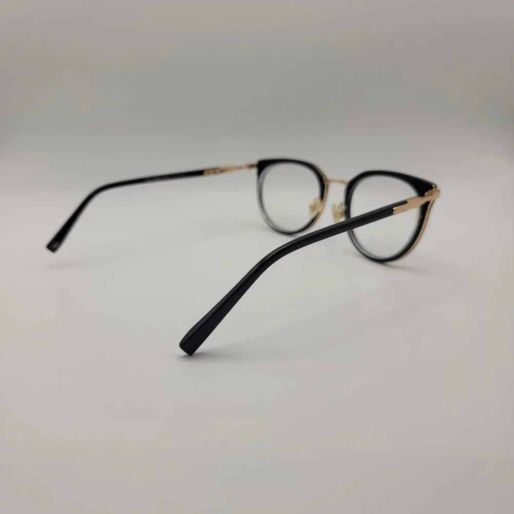 Warby Parker Whittier M Eyeglasses Frames Only 50-21-140 Black Gold CatEye Italy
